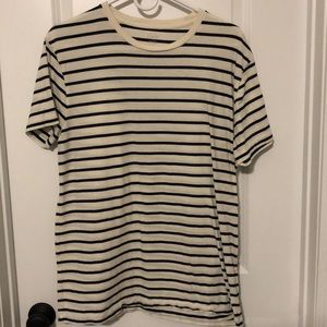 JCrew SS blue and White striped Slim Fit Large